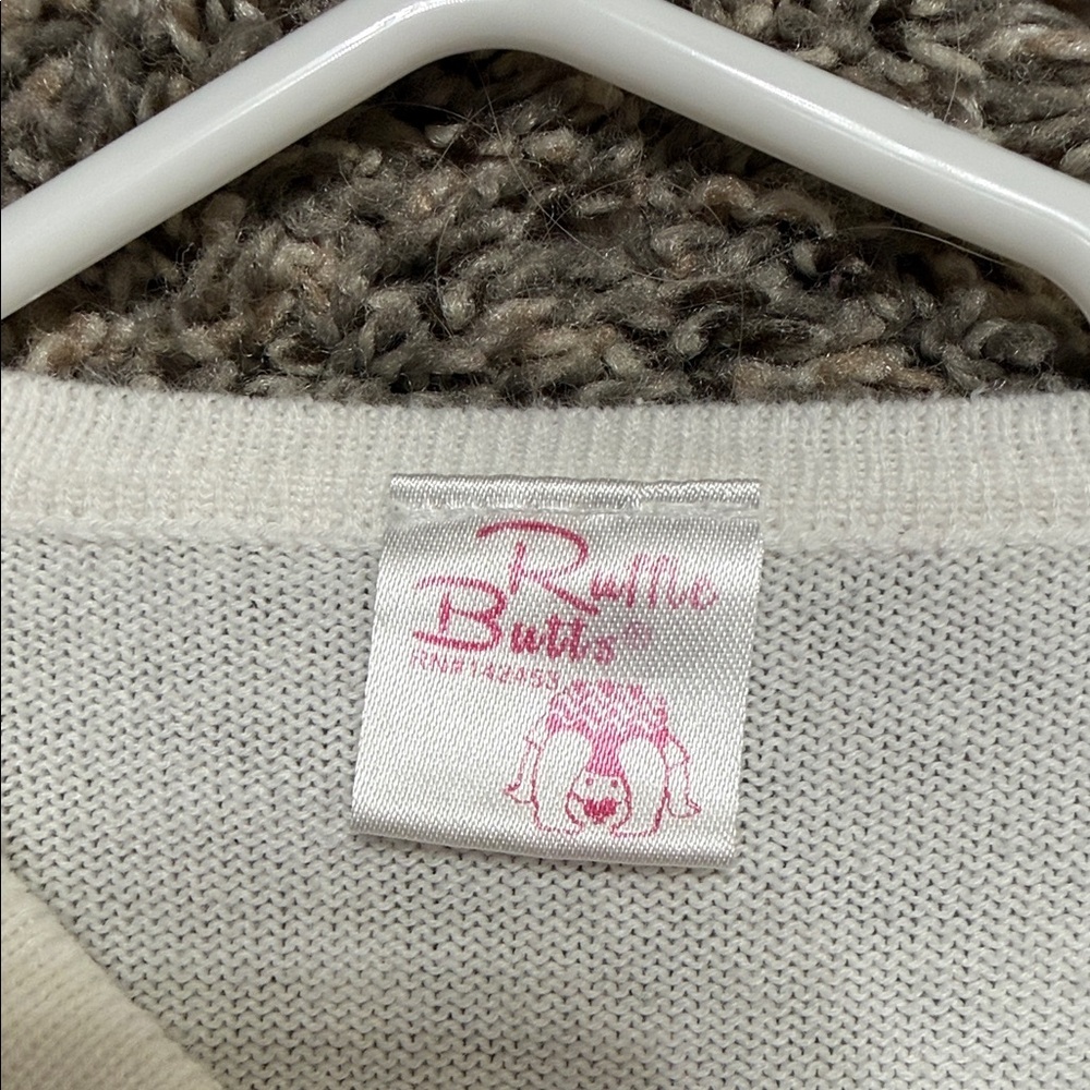 White Ruffled Butts Button-Up Cardigan 12-18 months - Picture 2 of 3